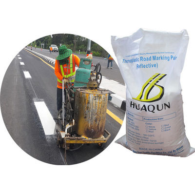 طلاء خط الطريق الأبيض المخصص ، مسحوق طلاء خط الرصيف مع 5% من حبات الزجاج المختلطة مسبقًا