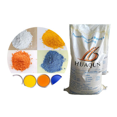 طلاء علامات الطرق الحرارية البلاستيكية عالية الوضوح باللونين الأبيض والأصفر